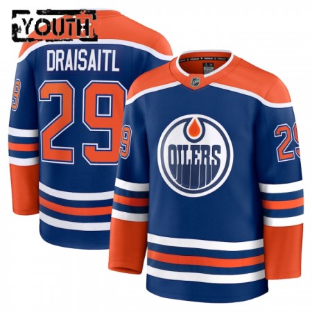 Edmonton Oilers tröja Fanatics Premium Leon Draisaitl 2024-25 Blå Hemma - NHL Tröjor Barn